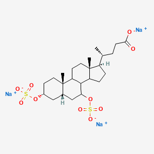 molecular formula C24H37Na3O10S2 B1210475 Acido ursulcolico [Italian] CAS No. 89232-83-7