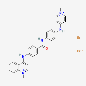molecular formula C29H27Br2N5O B1210479 Quinolinium, 1-methyl-4-(p-((p-((1-methylpyridinium-4-yl)amino)phenyl)carbamoyl)anilino)-, dibromide CAS No. 68772-09-8