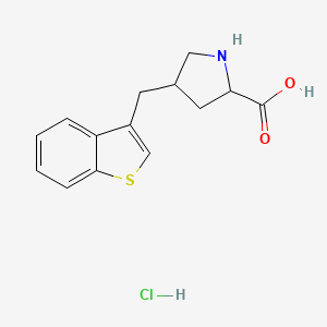 4-(1-Benzothiophen-3-ylmethyl)pyrrolidine-2-carboxylic acid;hydrochloride