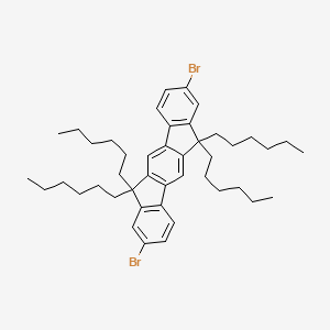 molecular formula C44H60Br2 B12104808 2,8-Dibromo-6,6,12,12-tetrahexyl-6,12-dihydroindeno[1,2-b]fluorene 