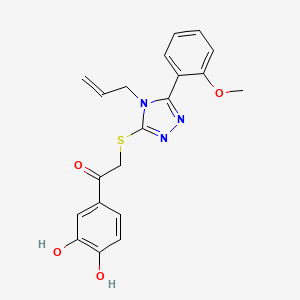 molecular formula C20H19N3O4S B1210487 1-(3,4-二羟基苯基)-2-[[5-(2-甲氧基苯基)-4-丙-2-烯基-1,2,4-三唑-3-基]硫代]乙酮 