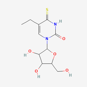 molecular formula C11H16N2O5S B12104889 1-[3,4-Dihydroxy-5-(hydroxymethyl)oxolan-2-yl]-5-ethyl-4-sulfanylidenepyrimidin-2-one 