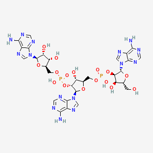 molecular formula C30H37N15O16P2 B1210490 [(2R,3R,4R,5R)-5-(6-aminopurin-9-yl)-4-[[(2R,3S,4R,5R)-5-(6-aminopurin-9-yl)-3,4-bis(oxidanyl)oxolan-2-yl]methoxy-oxidanyl-phosphoryl]oxy-3-oxidanyl-oxolan-2-yl]methyl [(2R,3R,4R,5R)-2-(6-aminopurin-9-yl)-5-(hydroxymethyl)-4-oxidanyl-oxolan-3-yl] hydrogen phosphate 