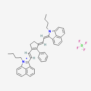 molecular formula C45H43BF4N2 B12104902 1-butyl-2-((E)-2-((E)-3-((E)-2-(1-butylbenzo[cd]indol-2(1H)-ylidene)ethylidene)-2-phenylcyclopent-1-en-1-yl)vinyl)benzo[cd]indol-1-ium tetrafluoroborate 