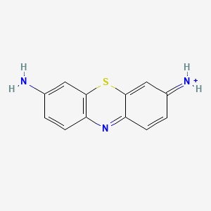 molecular formula C12H10N3S+ B1210492 3,7-Diaminophenothiazin-5-ium CAS No. 26754-93-8