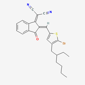 molecular formula C25H23BrN2OS B12104975 2-(2-((5-bromo-4-(2-ethylhexyl)thiophen-2-yl)methylene)-3-oxo-2,3-dihydro-1H-inden-1-ylidene)malononitrile 