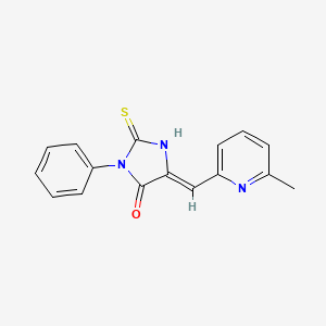 molecular formula C16H13N3OS B12105159 (5E)-2-mercapto-5-[(6-methylpyridin-2-yl)methylene]-3-phenyl-3,5-dihydro-4H-imidazol-4-one 