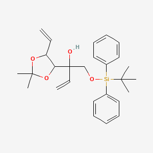 molecular formula C27H36O4Si B12105177 1-(tert-butyldiphenylsilyloxy)-2-((4S,5S)-2,2-dimethyl-5-vinyl-1,3-dioxolan-4-yl)but-3-en-2-ol 