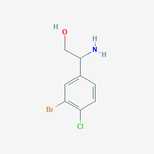 molecular formula C8H9BrClNO B12105217 2-Amino-2-(3-bromo-4-chlorophenyl)ethanol 