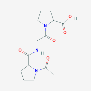 molecular formula C14H21N3O5 B12105229 1-[2-[(1-Acetylpyrrolidine-2-carbonyl)amino]acetyl]pyrrolidine-2-carboxylic acid 