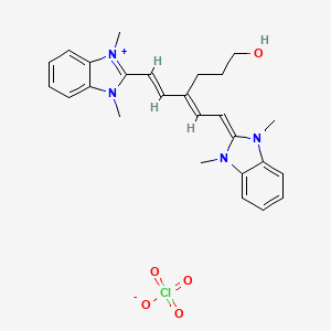 2-((1E,3E)-3-(2-(1,3-dimethyl-1,3-dihydro-2H-benzo[d]imidazol-2-ylidene)ethylidene)-6-hydroxyhex-1-en-1-yl)-1,3-dimethyl-1H-benzo[d]imidazol-3-ium perchlorate