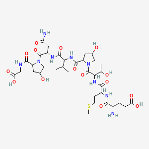 molecular formula C35H57N9O15S B12105257 H-DL-Glu-DL-Met-DL-xiThr-DL-xiHyp-DL-Val-DL-Asn-DL-xiHyp-Gly-OH 