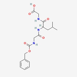 molecular formula C18H25N3O6 B12105400 2-[(2S)-2-(2-{[(benzyloxy)carbonyl]amino}acetamido)-4-methylpentanamido]acetic acid 