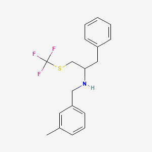 (1-Benzyl-2-trifluoromethylsulfanyl-ethyl)-(3-methyl-benzyl)-amine