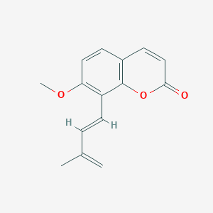 molecular formula C15H14O3 B12105476 7-Methoxy-8-(3-methylbuta-1,3-dien-1-yl)-2H-chromen-2-one 