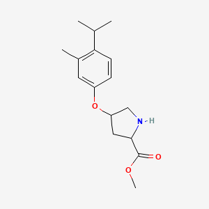 molecular formula C16H23NO3 B12105499 Methyl 4-(3-methyl-4-propan-2-ylphenoxy)pyrrolidine-2-carboxylate 