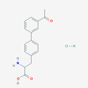 molecular formula C17H18ClNO3 B12105556 (R)-3-(3'-Acetyl-[1,1'-biphenyl]-4-yl)-2-aminopropanoic acid hydrochloride 