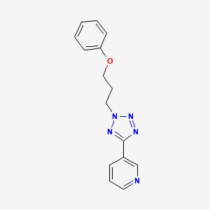 molecular formula C15H15N5O B1210560 3-[2-(3-Phenoxypropyl)-5-tetrazolyl]pyridine 