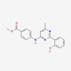 molecular formula C19H17N3O3 B1210561 4-[[6-methyl-2-(6-oxo-1-cyclohexa-2,4-dienylidene)-1H-pyrimidin-4-yl]amino]benzoic acid methyl ester 