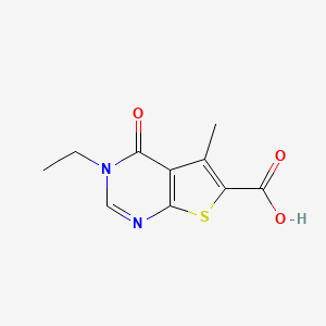 molecular formula C10H10N2O3S B1210563 3-Ethyl-5-methyl-4-oxo-6-thieno[2,3-d]pyrimidinecarboxylic acid CAS No. 441718-51-0