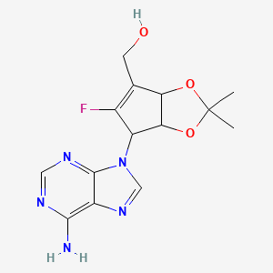 molecular formula C14H16FN5O3 B12105650 [(3aR,6S,6aS)-6-(6-amino-9H-purin-9-yl)-5-fluoro-2,2-dimethyl-2H,3aH,6H,6aH-cyclopenta[d][1,3]dioxol-4-yl]methanol 