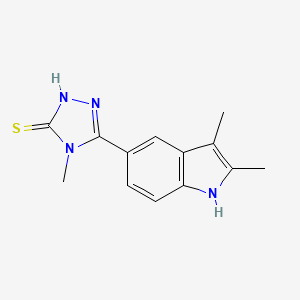 molecular formula C13H14N4S B1210567 3-(2,3-dimethyl-1H-indol-5-yl)-4-methyl-1H-1,2,4-triazole-5-thione 