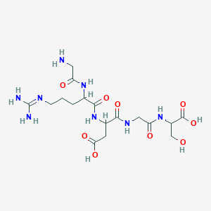 molecular formula C17H30N8O9 B12105730 H-Gly-DL-Arg-DL-Asp-Gly-DL-Ser-OH 