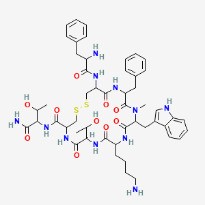 H-DL-Phe-DL-Cys(1)-DL-Phe-DL-N(Me)Trp-DL-Lys-DL-xiThr-DL-Cys(1)-DL-xiThr-NH2