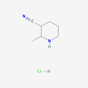 molecular formula C7H13ClN2 B12105809 2-Methylpiperidine-3-carbonitrile;hydrochloride 