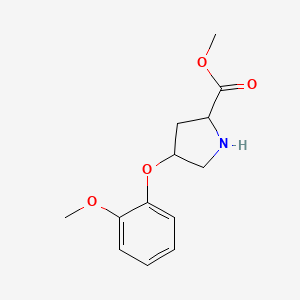 molecular formula C13H17NO4 B12105877 Methyl 4-(2-methoxyphenoxy)pyrrolidine-2-carboxylate 