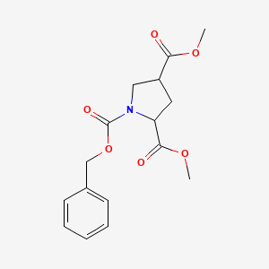 molecular formula C16H19NO6 B12105901 1,2,4-Pyrrolidinetricarboxylic acid, 2,4-dimethyl 1-(phenylmethyl) ester,(2S,4S)- 