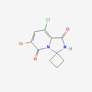 molecular formula C10H8BrClN2O2 B12105902 6'-bromo-8'-chloro-1'H-spiro[cyclobutane-1,3'-imidazo[1,5-a]pyridine]-1',5'(2'H)-dione 