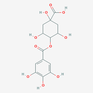 molecular formula C14H16O10 B12106023 1,3,5-Trihydroxy-4-(3,4,5-trihydroxybenzoyl)oxycyclohexane-1-carboxylic acid 