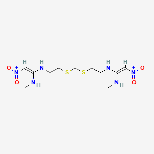 N,N-((Methylenebis(sulfanediyl))bis(ethane-2,1-diyl))bis(N-methyl-2-nitroethene-1,1-diamine)