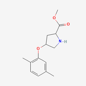 molecular formula C14H19NO3 B12106050 Methyl 4-(2,5-dimethylphenoxy)pyrrolidine-2-carboxylate 