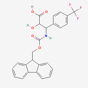 molecular formula C25H20F3NO5 B12106060 3-(9H-fluoren-9-ylmethoxycarbonylamino)-2-hydroxy-3-[4-(trifluoromethyl)phenyl]propanoic acid 