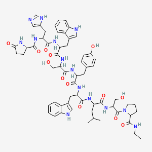 molecular formula C61H76N14O13 B12106214 Pyr-His-Trp-Ser-Tyr-D-Trp-Leu-Ser-Pro-NHEt 