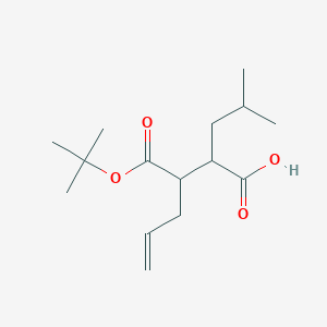 molecular formula C15H26O4 B12106265 Butanedioic acid, 2-(2-methylpropyl)-3-(2-propenyl)-,4-(1,1-dimethylethyl) ester, (2R,3S)- 