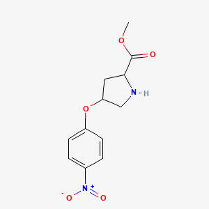 molecular formula C12H14N2O5 B12106300 Methyl 4-(4-nitrophenoxy)pyrrolidine-2-carboxylate 