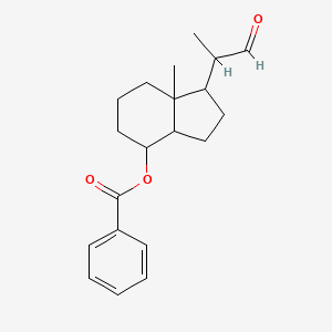 molecular formula C20H26O3 B12106333 [7a-methyl-1-(1-oxopropan-2-yl)-1,2,3,3a,4,5,6,7-octahydroinden-4-yl] benzoate 