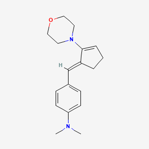 N,N-dimethyl-4-{[(1E)-2-(morpholin-4-yl)cyclopent-2-en-1-ylidene]methyl}aniline