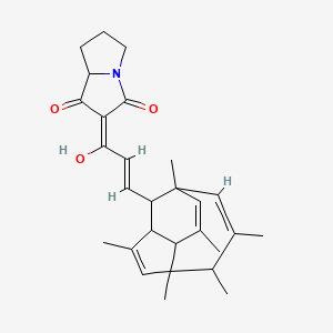 (2E)-2-[(E)-3-[(6Z)-2,4,5,6,8,10-hexamethyl-12-tricyclo[6.3.1.04,11]dodeca-2,6,9-trienyl]-1-hydroxyprop-2-enylidene]-5,6,7,8-tetrahydropyrrolizine-1,3-dione