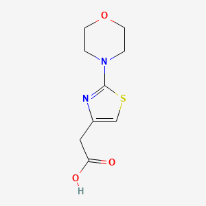 molecular formula C9H12N2O3S B12106414 2-[2-(Morpholin-4-yl)-1,3-thiazol-4-yl]acetic acid 