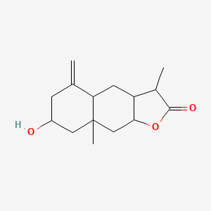 molecular formula C15H22O3 B12106455 7-hydroxy-3,8a-dimethyl-5-methylidene-3a,4,4a,6,7,8,9,9a-octahydro-3H-benzo[f][1]benzofuran-2-one 