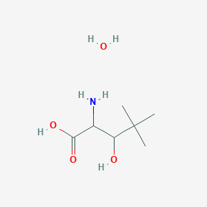 molecular formula C7H17NO4 B12106500 2-amino-3-hydroxy-4,4-dimethylpentanoic acid;hydrate 