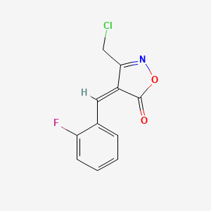 molecular formula C11H7ClFNO2 B12106566 (4E)-3-(chloromethyl)-4-(2-fluorobenzylidene)isoxazol-5(4H)-one 