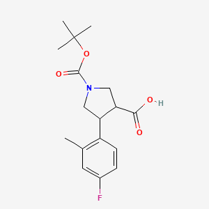 (3R,4S)-4-(4-fluoro-2-methylphenyl)-1-[(2-methylpropan-2-yl)oxycarbonyl]pyrrolidine-3-carboxylic acid