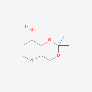 molecular formula C9H14O4 B12106622 2,2-Dimethyl-4,4a,8,8a-tetrahydropyrano[3,2-d][1,3]dioxin-8-ol 