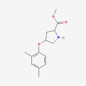 molecular formula C14H19NO3 B12106663 Methyl 4-(2,4-dimethylphenoxy)pyrrolidine-2-carboxylate 