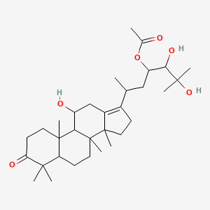 molecular formula C32H52O6 B12106692 [2,3-Dihydroxy-6-(11-hydroxy-4,4,8,10,14-pentamethyl-3-oxo-1,2,5,6,7,9,11,12,15,16-decahydrocyclopenta[a]phenanthren-17-yl)-2-methylheptan-4-yl] acetate 